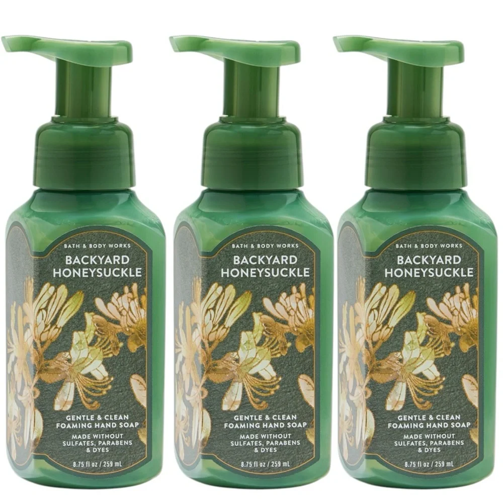 NEW 3X Bath & Body Works BACKYARD HONEYSUCKLE Foam Hand Soap Collection Bundle - Picture 4 of 4